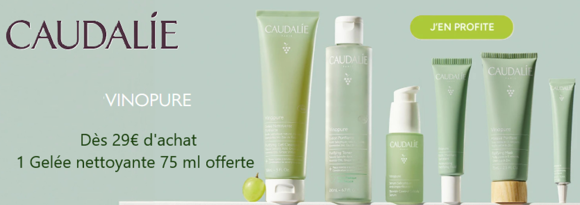 caudalie 29€ vinopure+ 1 gelée offerte