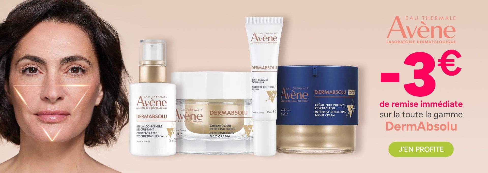 - 3 € de remises immédiates sur les anti-âges Dermabsolu Avène