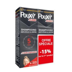 Pouxit Flash shampooing Anti poux/ lentes 100mL X2