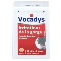 Vocadys irritations de la gorge 30 pâtes à sucer