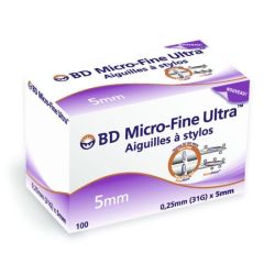 BD Micro-Fine Ultra Aiguilles à Stylo Stériles 5 mm x 100