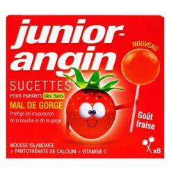 Junior Angin Sucette Fraise B/8