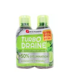 Turbo Draine goût citron vert & menthe 2X500Ml