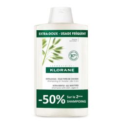 Klorane Shampoing extra-doux au lait d'avoine 2x400 ml