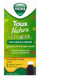 Vicks toux natura enfants goût miel & fraise