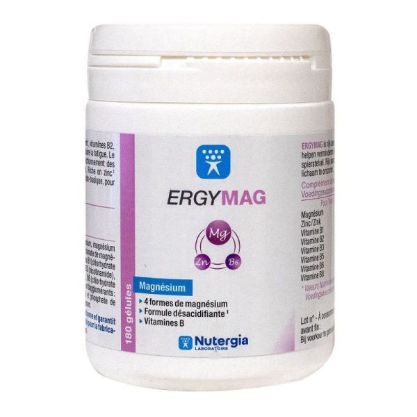 Ergymag magnésium vitamines B + zinc 180 gélules