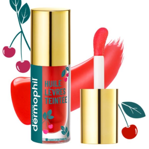 Dermophil huile a lèvres teintée rouge 5 ml
