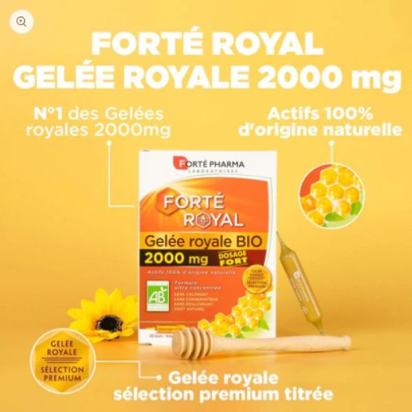 Forté Royal Gelée royale BIO 2000mg 20 ampoules.