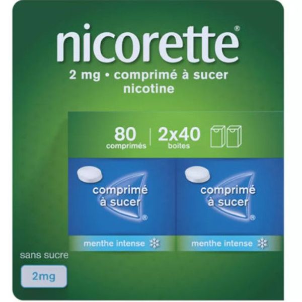 Nicorette 2 mg 80 cpr a sucer menthe intense