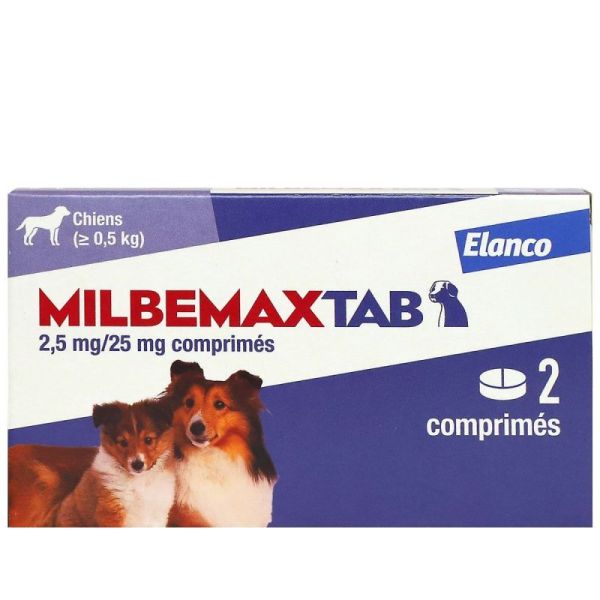 Milbemaxtab petits chiens 2 comprimés