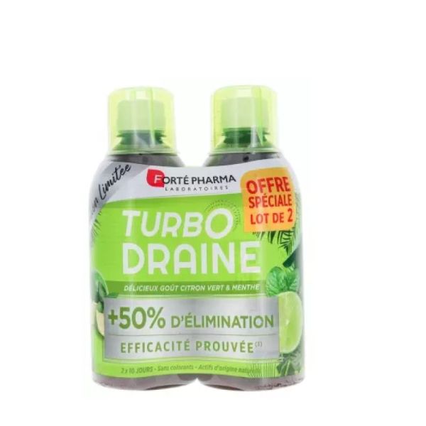 Turbo Draine goût citron vert & menthe 2X500Ml