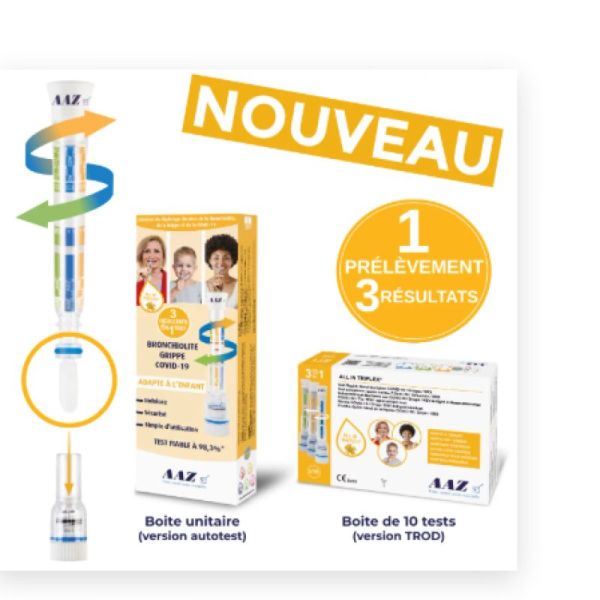 Test 3 en 1 , grippe covid bronchiolite
