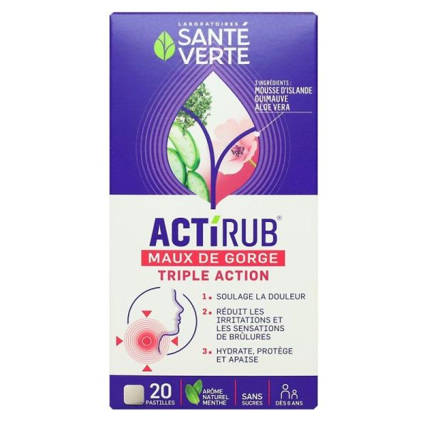 Sante verte pastilles maux de gorge triple action / 20 gout menthe