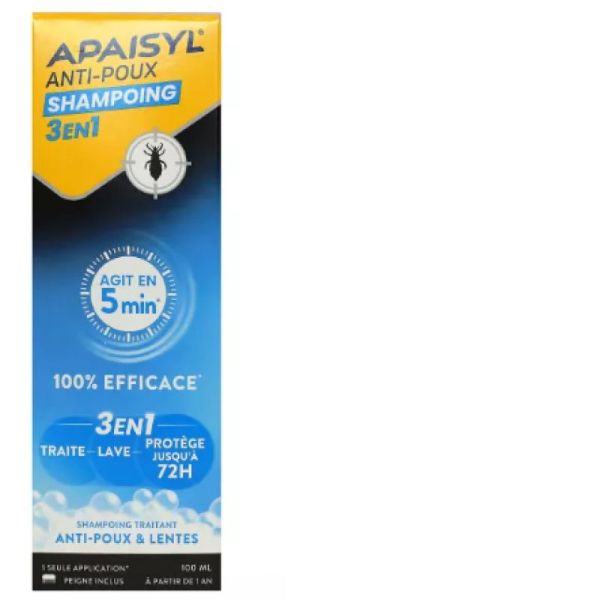 Apaisyl shampoing 3 en 1 anti poux et lentes