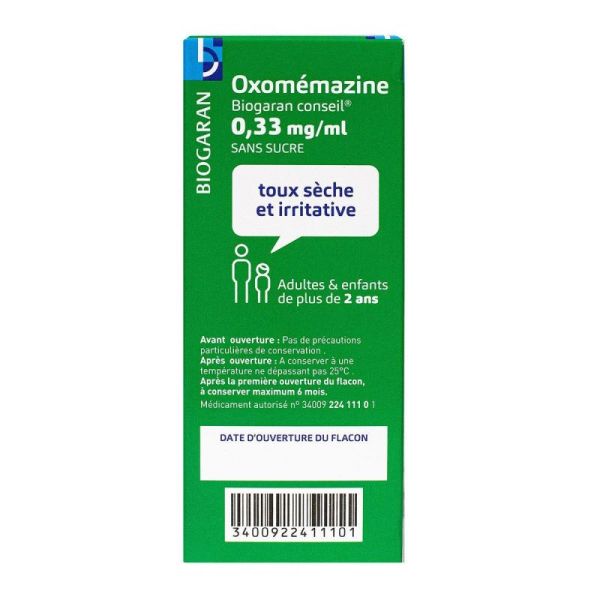 oxomémazine conseil sans sucre 150 ml