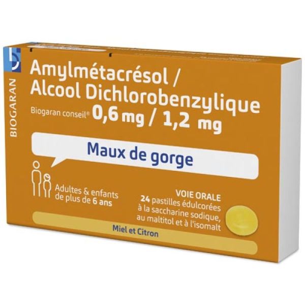 Amylmétacrésol 0.6mg / Alcool Dichlorobenzylique 1.2mg