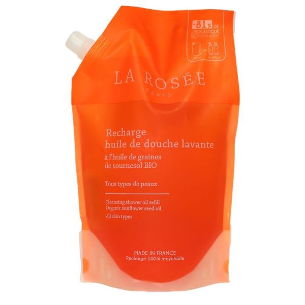 LA ROSEE Ecorecharge huile de douche lavante