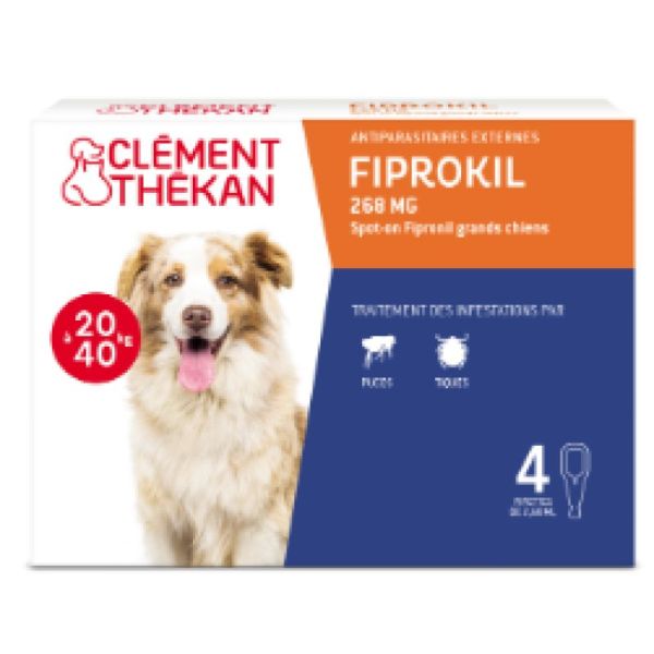Clement Fiprokil 268Mg Chien 20 A 40Kg Bte/4