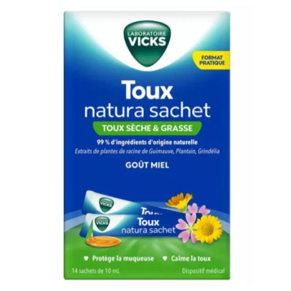 Vicks Natura toux séche et grasse x 14
