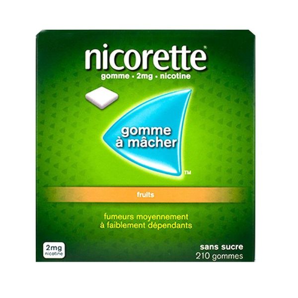 Nicorette 2Mg Gomme Fruits Ss 210
