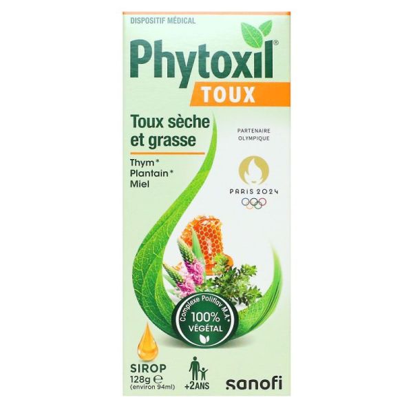 Toux sèche et grasse thym plantain miel sirop 94ml