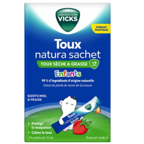 Vicks toux natura sachet x14
