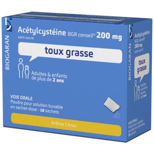 Acétylcystéine 200 mg tx grasse