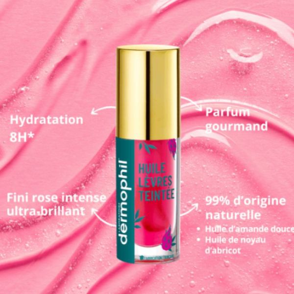 Dermophil huile a lèvres teintée rose 5 ml