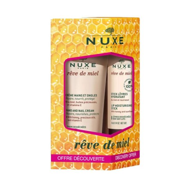 Nuxe crème mains et stick lèvres rêve de miel